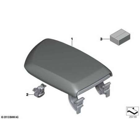 Accoudoir central, cuir