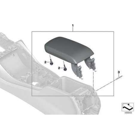 Accoudoir, console centrale cuir
