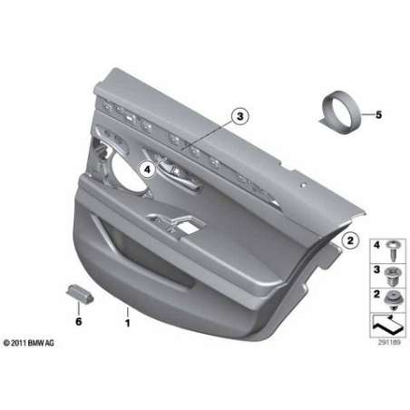 Revetement de porte cuir arriere droit