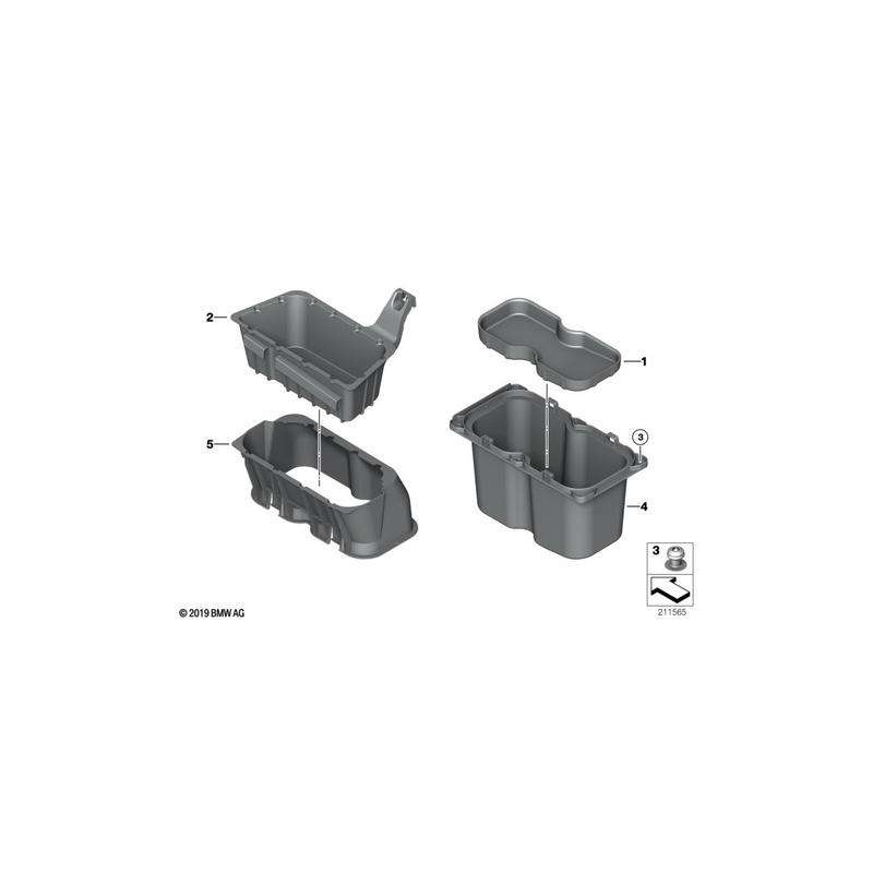 Bac de coffre à bagages à droite