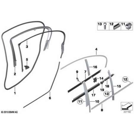 Ecran fer profilé de guidage vitre dr.