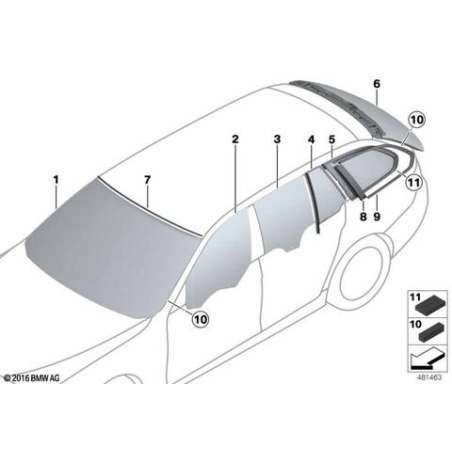 Lunette arriere teintee verte