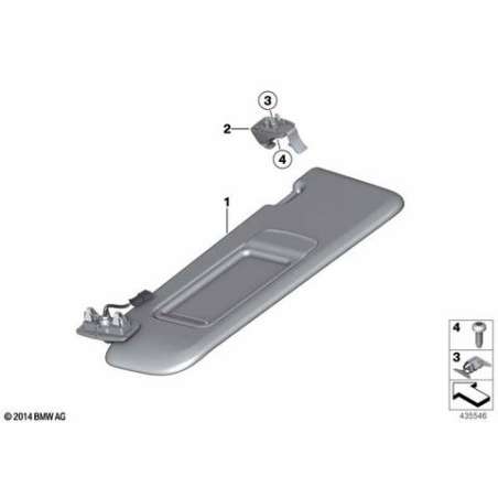 Pare-soleil av. autocollant côté gauche