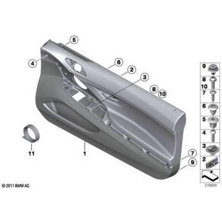 Revetement de porte cuir droit