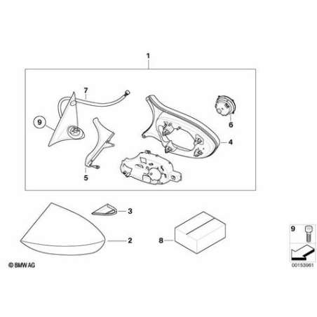 Rétrov. ext. gauche sans verre chauffé