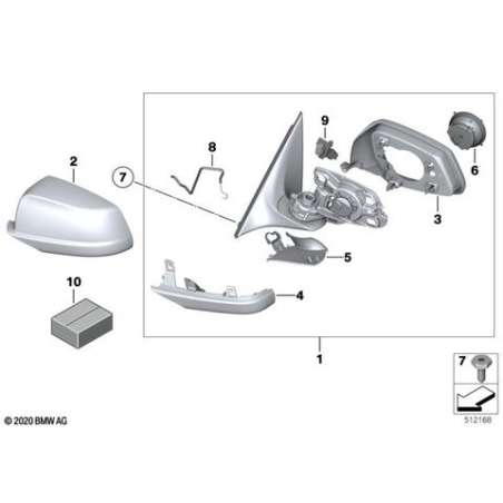 Rétroviseur ext. chauffant sans glace D