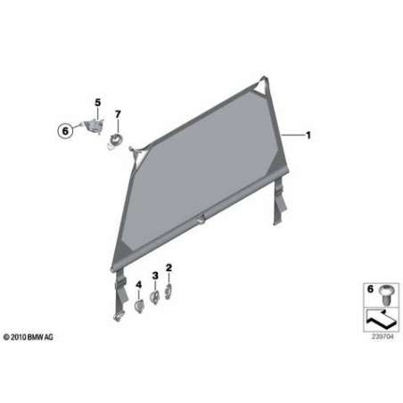 Fixation filet pare-bagages, droite