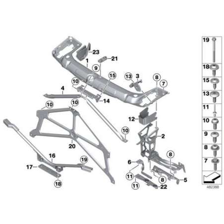 Support radiateur supplém. inf. droit