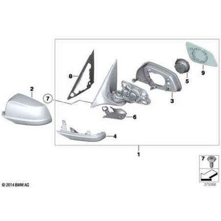 Rétroviseur ext. chauffant sans glace D