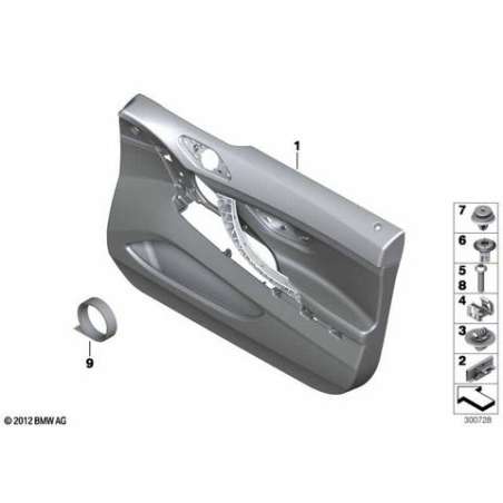 Revetement de porte cuir droit