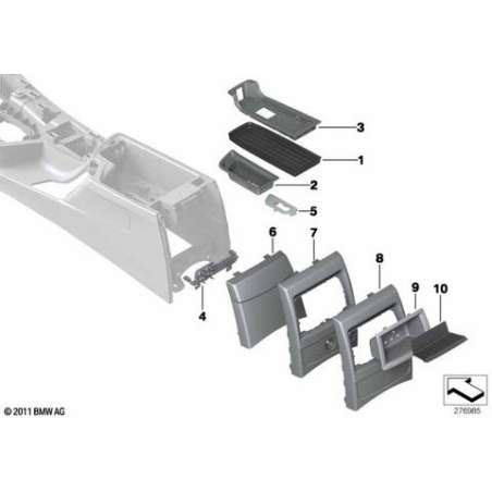 Fourre-tout console centrale ar. sup.