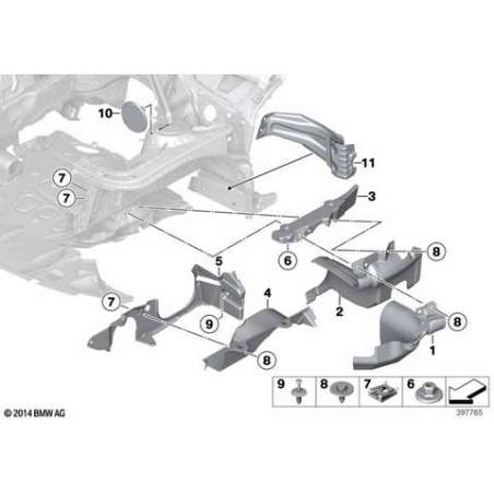 Cache organes direction avant gauche