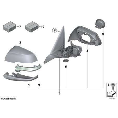 Rétroviseur ext. chauffant sans glace D