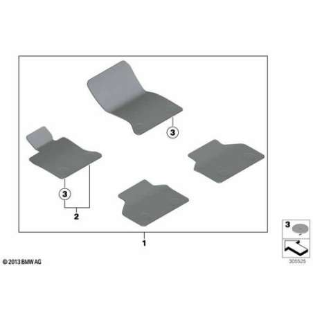 Jeu de tapis de sol Velours