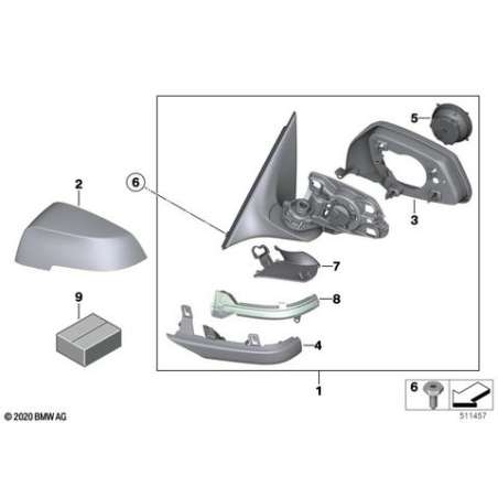 Rétroviseur ext. chauffant sans glace D