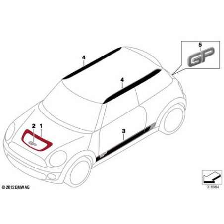 Film autocollant capot extérieur