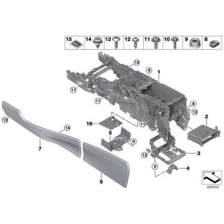 Support console centrale avant