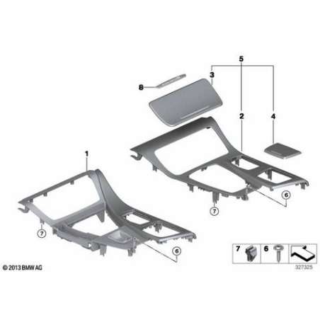 Placages console centrale bois Fineline