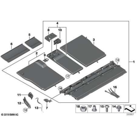Garniture de cache-banquette central