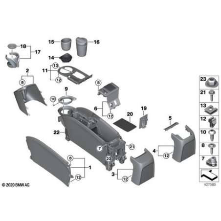 Cache de console centrale arriére