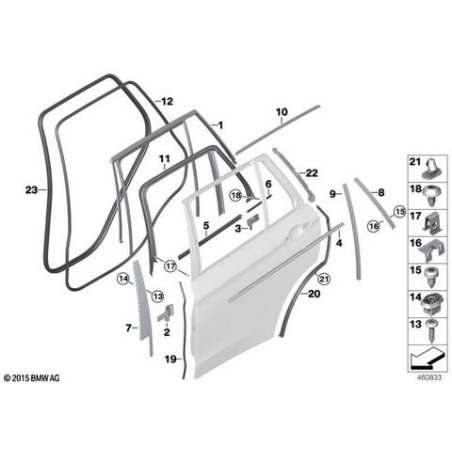 Insert vitre porte gauche