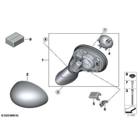 Rétroviseur ext. chauffant sans glace D