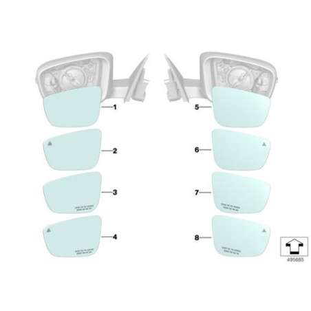 Verre rétroviseur grand-angle, droit
