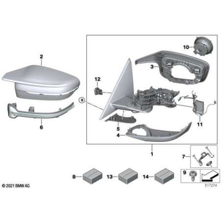 Rétroviseur ext. chauffant sans glace D