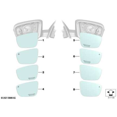 Verre rétroviseur chauff.grand-angle g.