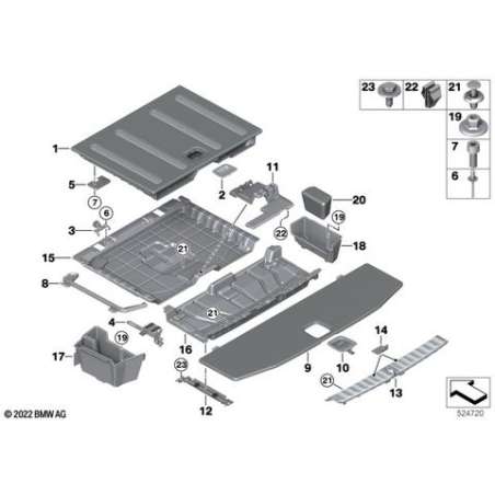 Support plancher compart.bagages droit