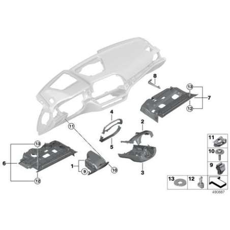 Compartiment rabattable côté conducteur