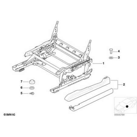 Reflecteur rail de siege gauche