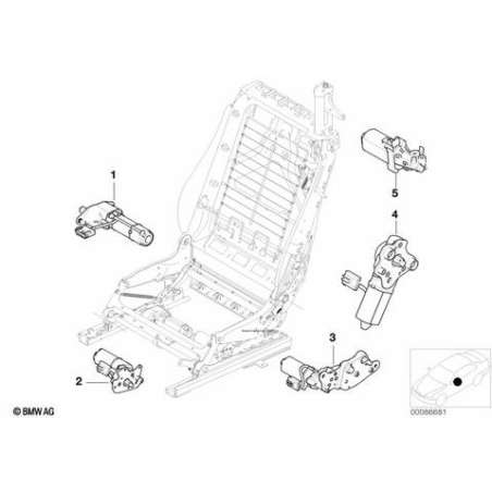Moteur réglage d'inclinais. siège