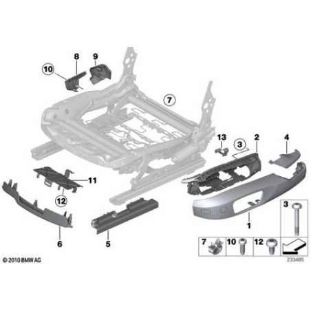 Cache siège intérieur gauche