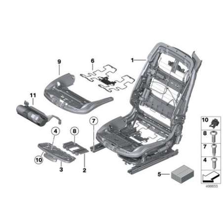 Coque siège base /multifonction gauche