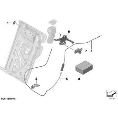 Câble Bowden de déverrouillage