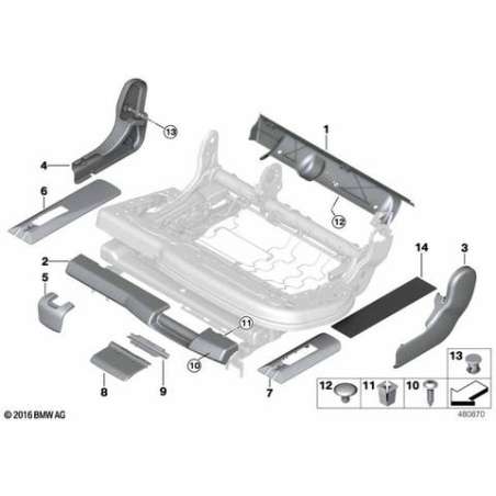 Cache support siège intérieur