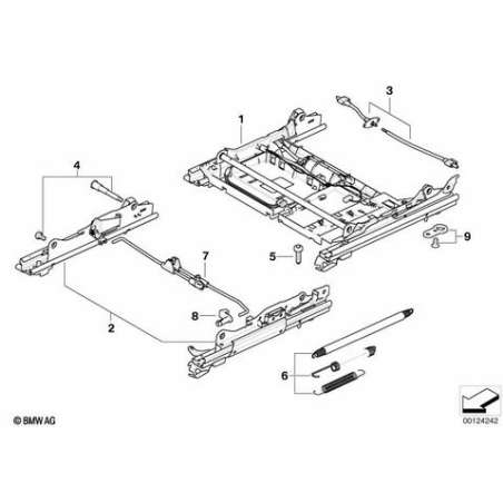 Glissiere exterieure droite de siege