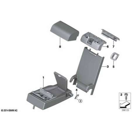 Accoudoir avec compartiment cuir