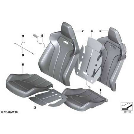 Revetement dossier sport tissu/cuir gau