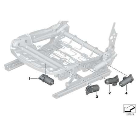 Moteur réglage longitudin. siège