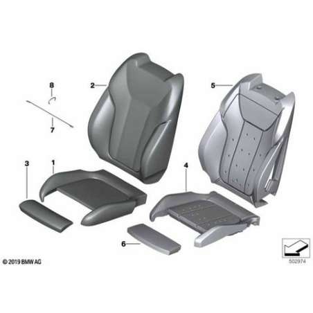 Revetement dossier sport cuir gauche