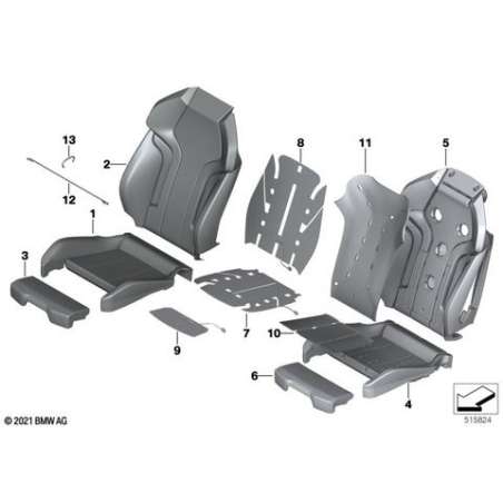 Revetement dossier sport cuir gauche
