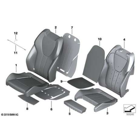 Revetement dossier sport cuir gauche