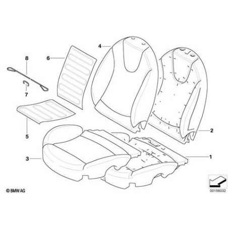 Revetement dossier sport cuir gauche