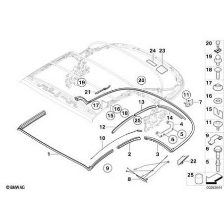 Guide de vitre centrale gauche