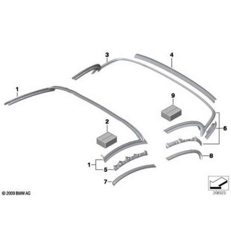 Joint coque de toit avant