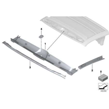 Rail support arceau frontal