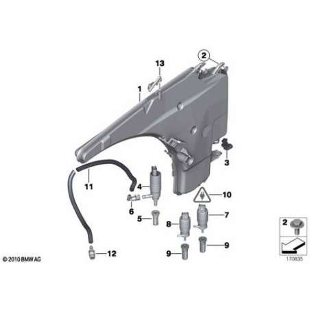 Pompe lavage/reservoir de liquide