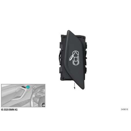 Bouton d'ouverture de porte gauche